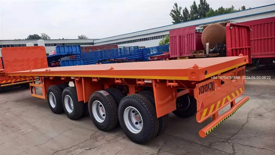 4-Axle Heavy Duty Flatbed Semi Trailer 70T