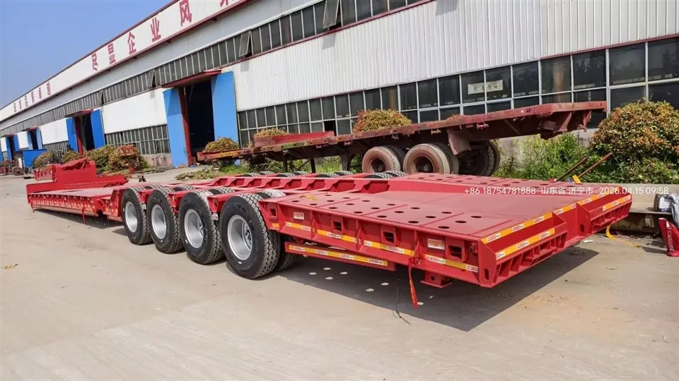 4 Axle Lowboy Low Bed Semi Trailer factory